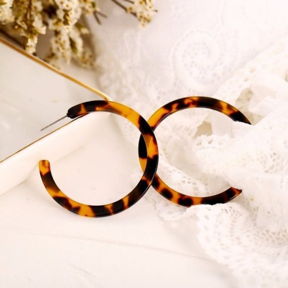 NWT Tortoise Shell Hoops - Picture 3 of 4